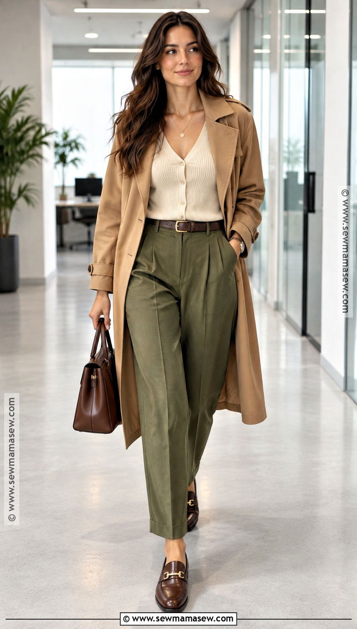 Cardigan and Tailored Pants Work Outfit - 15 autumn outfits for work