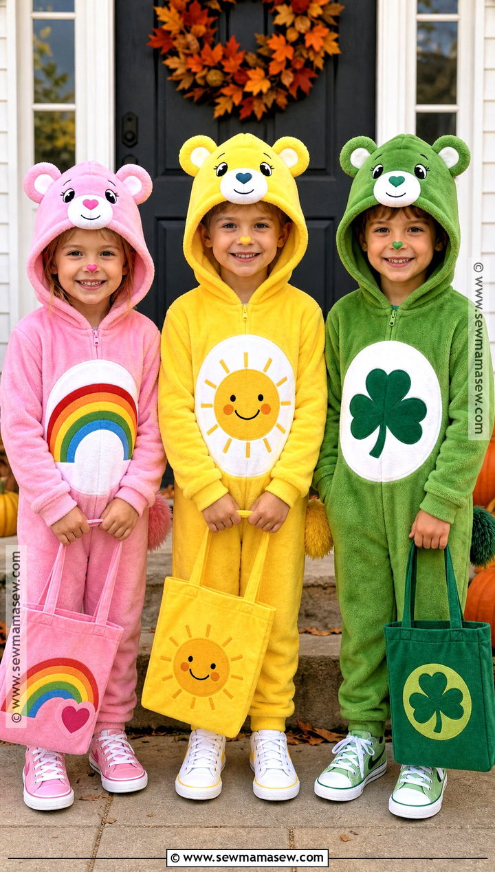 Care Bears Kids Trio Costume - 30 care bears halloween costume ideas
