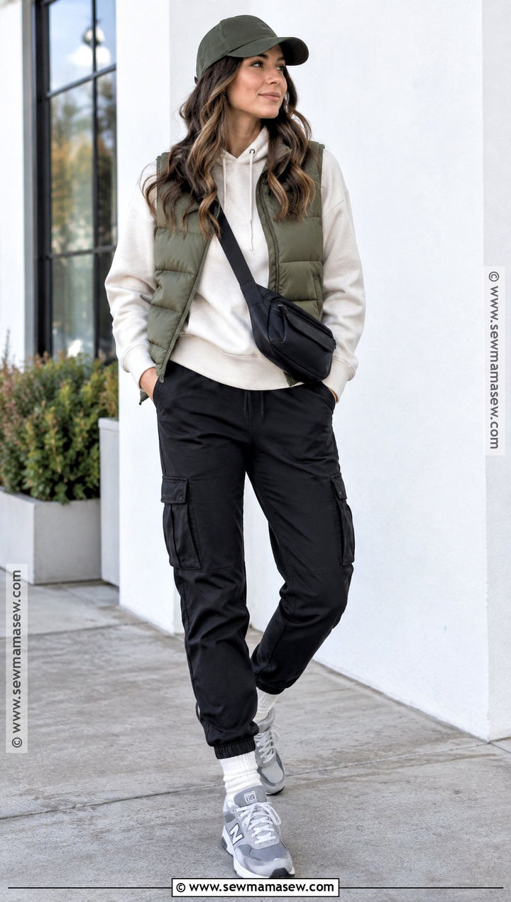 Cargo Jogger Pants With Hoodie And Puffer Vest - 15 Fall Cargo Pants