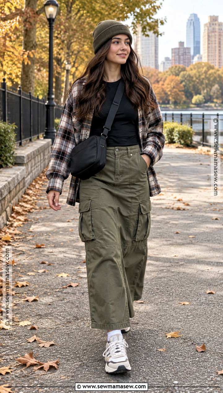 Cargo Maxi Skirt Fall Outfit - 15 Fall Skirts for Teens