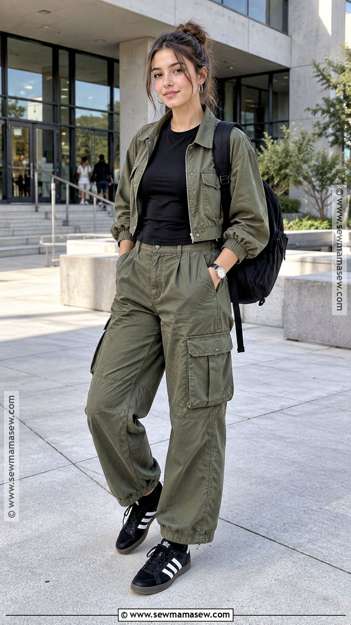 Cargo Pants And Black Sambas - 20 back to school outfits with sambas