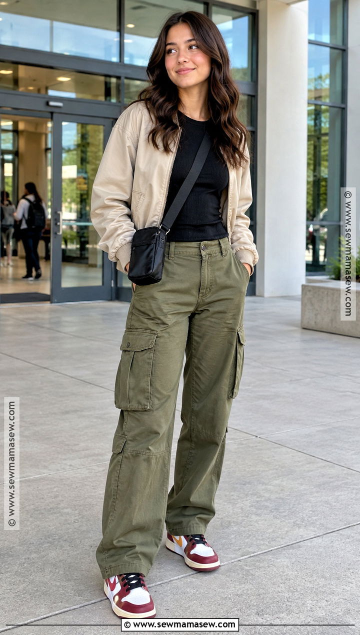 Cargo Pants And Fitted T Shirt Outfit - 15 Back To School Fashion Trends 2026
