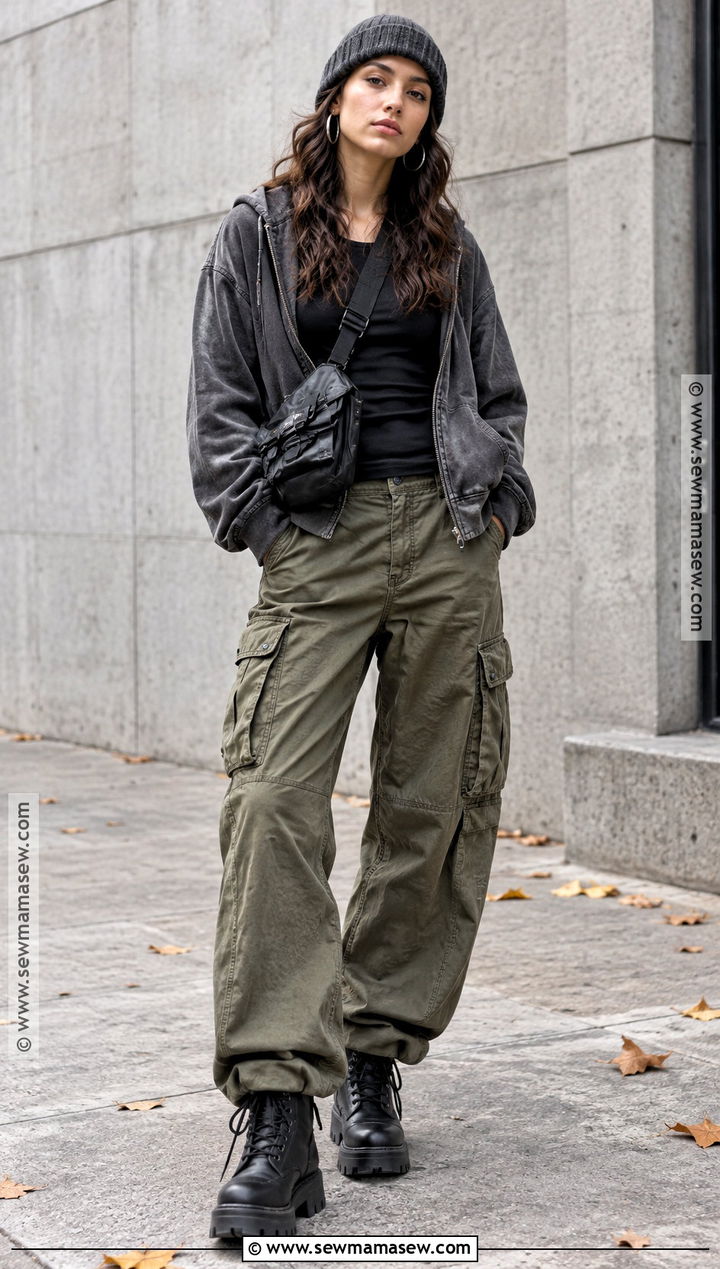 Cargo Pants And Hoodie Grunge Outfit - 25 fall outfits grunge