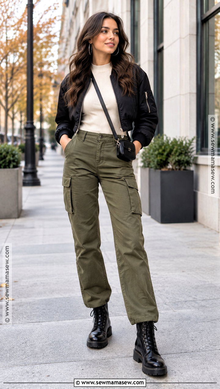 Cargo Pants And Lace Up Boots Autumn Outfit - 20 autumn outfit with boots