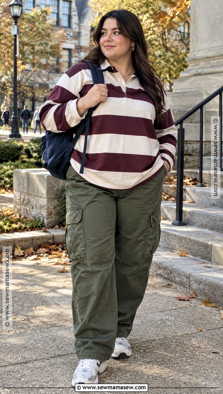 Cargo Pants And Rugby Shirt Fall School Outfit - 15 back to school outfits fall
