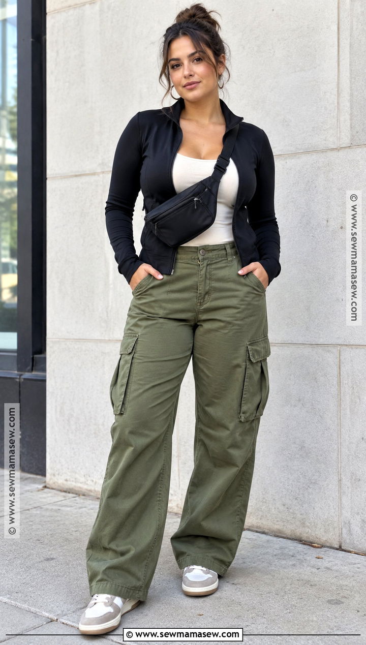 Cargo Pants And Zip Jacket Autumn Outfit - 20 autumn outfits sporty