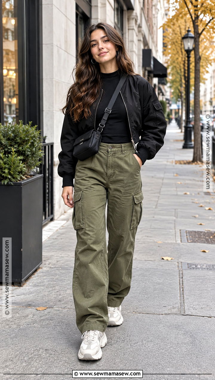 Cargo Pants Fall Outfit With Chunky Sneakers - 20 Fall Outfit With Sneakers