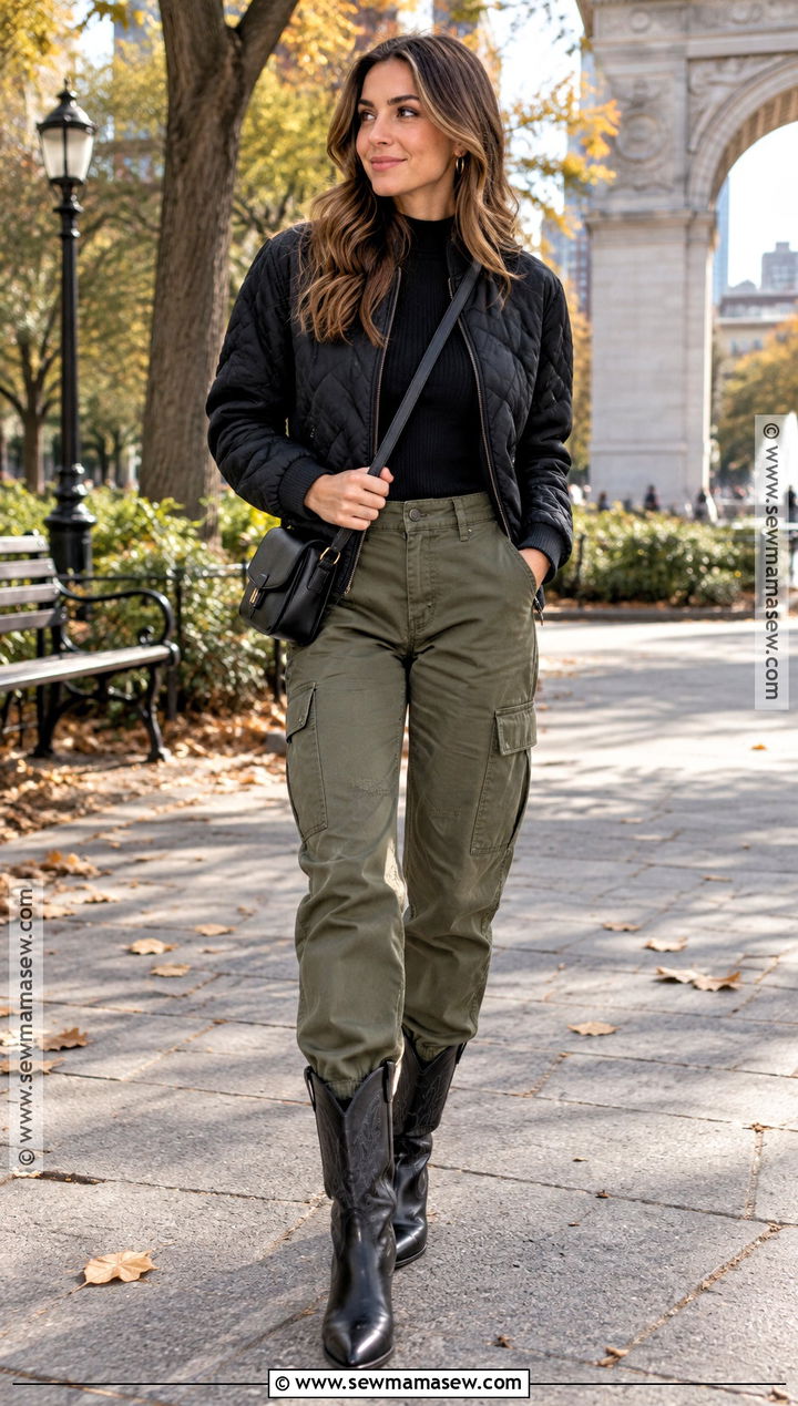 Cargo Pants and Cowboy Boots - 20 fall outfits with cowboy boots