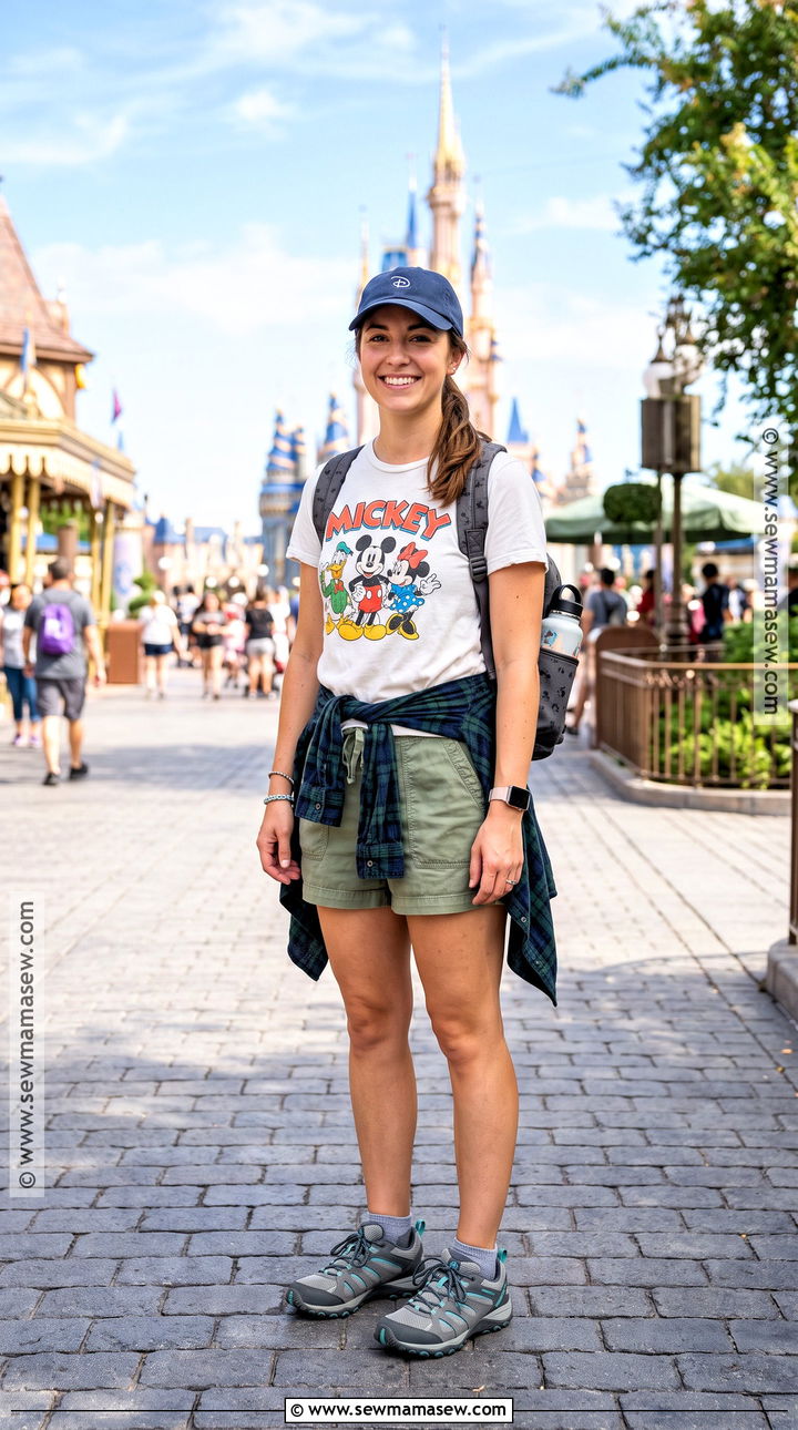Cargo Shorts And Disney T Shirt Disneyland Outfit - 15 Disneyland Outfits September