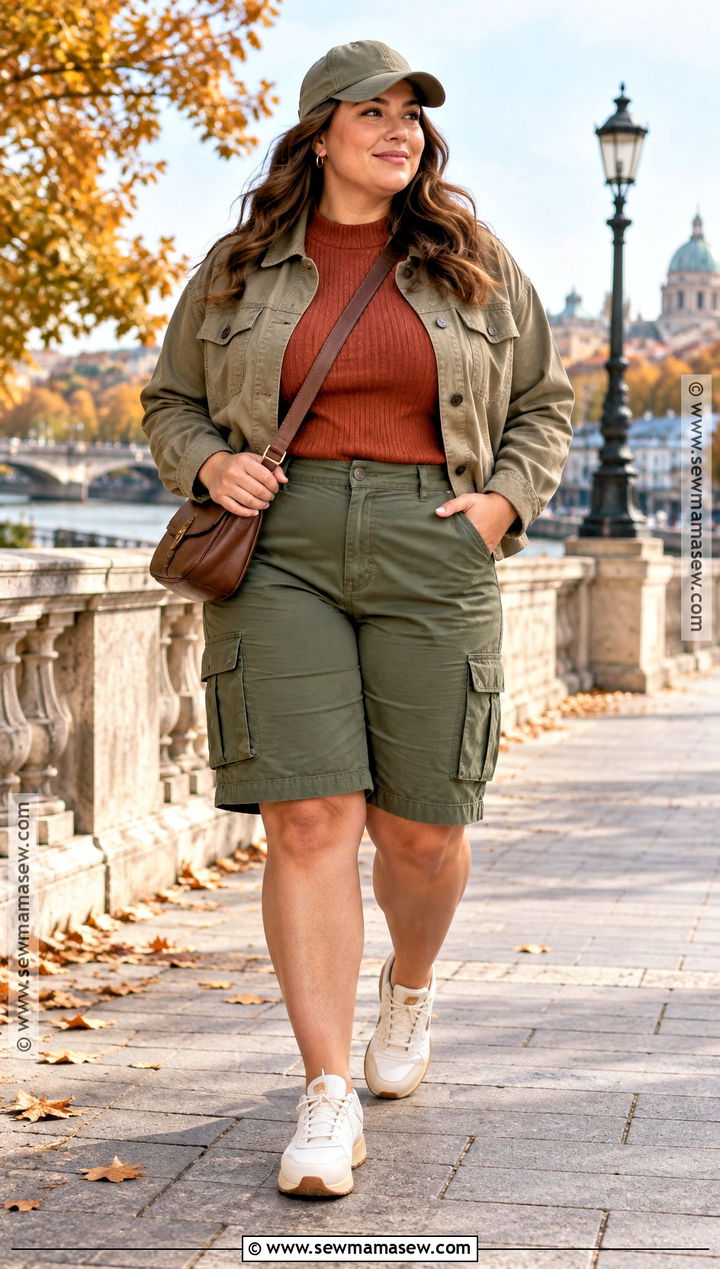 Cargo Shorts With Utility Jacket - 20 Autumn Shorts Ideas