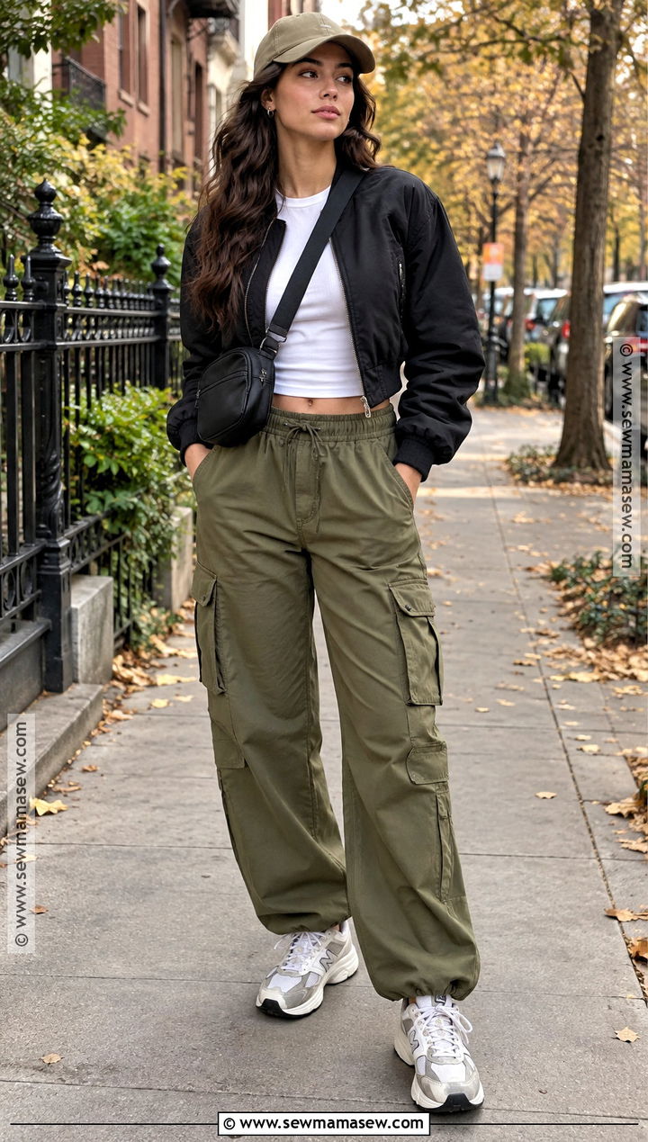 Cargo Sweatpants With Bomber Jacket - 15 autumn sweatpants ideas