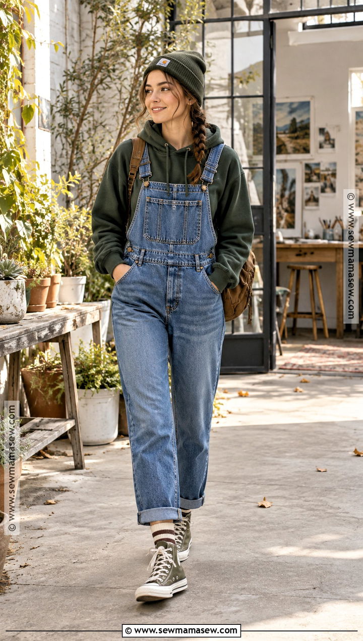 Carhartt Hoodie With Overalls And Sneakers - 15 carhartt hoodie fall style ideas