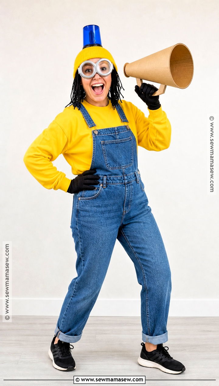 Carl Minion Costume With Siren - 30 Easy Minion Costume Ideas