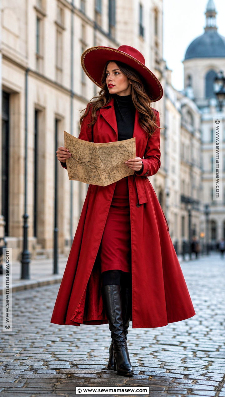 Carmen Sandiego Costume With Red Midi Skirt - 30 Red Skirt Halloween Costume Ideas