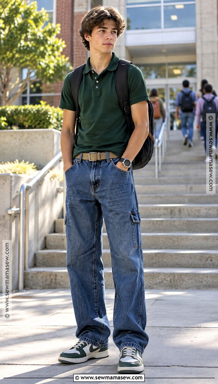 Carpenter Jeans And Polo Shirt High School Outfit - 25 back to school fits highschool