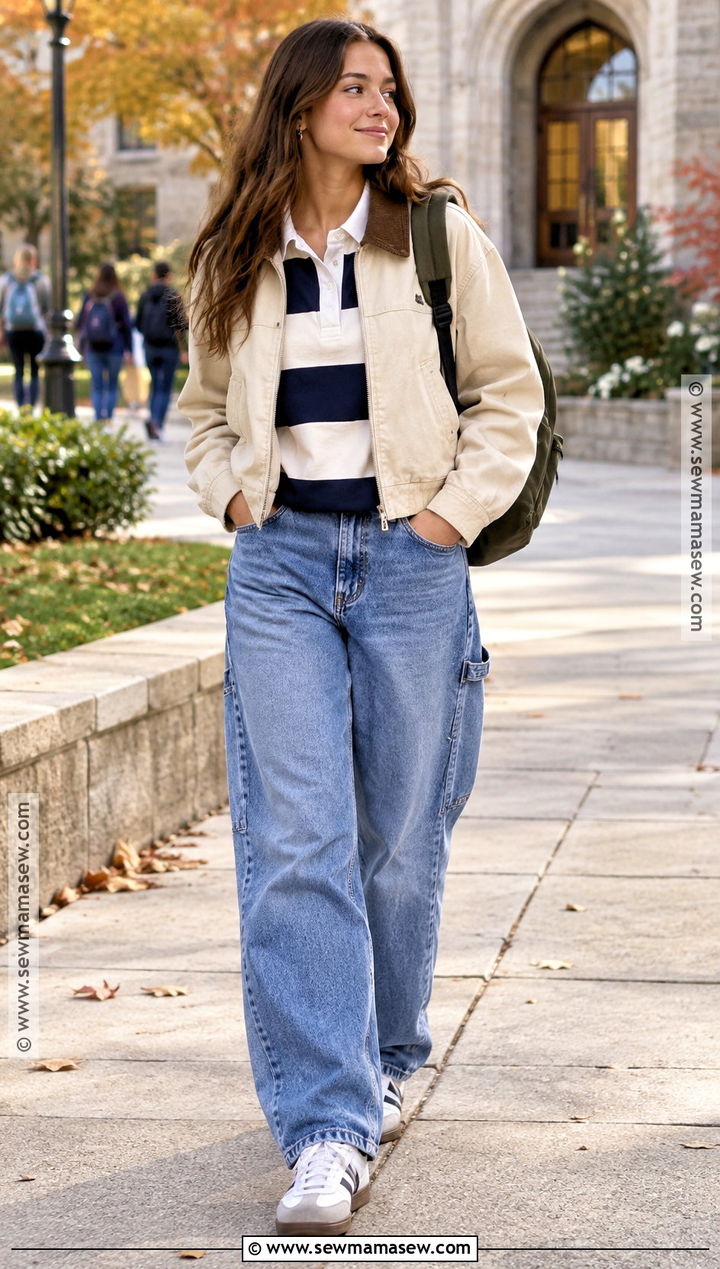 Carpenter Jeans With Rugby Shirt - 25 fall jeans