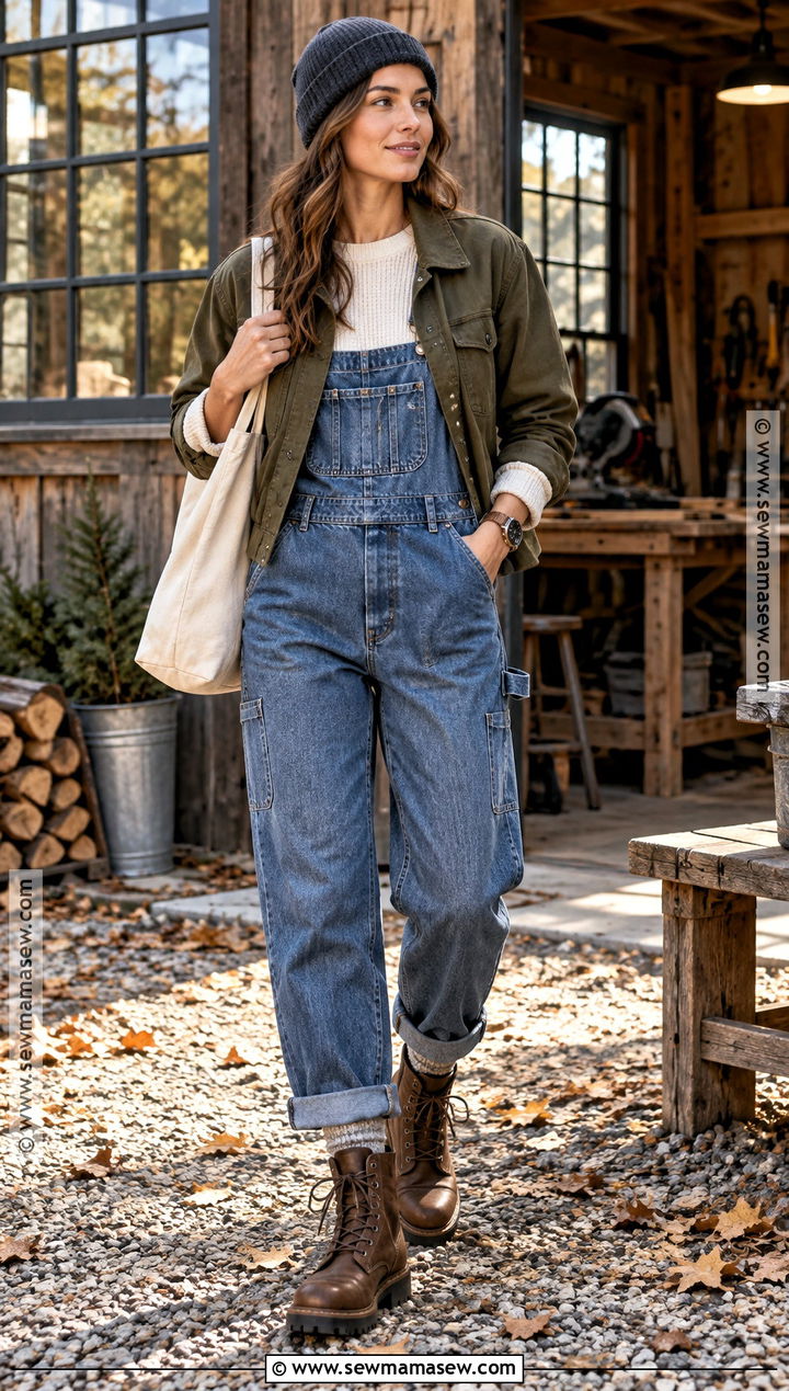 Carpenter Overalls With Thermal Top And Utility Jacket - 25 overalls outfit fall