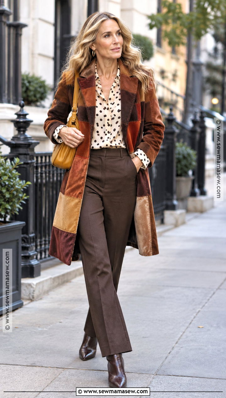 Carrie Bradshaw Fall Patchwork Coat Outfit - 15 carrie bradshaw outfits inspiration fall