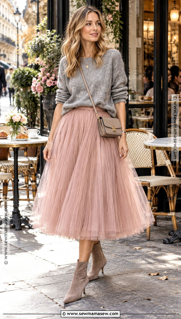 Carrie Bradshaw Fall Tulle Skirt And Sweater Outfit - 15 carrie bradshaw outfits inspiration fall