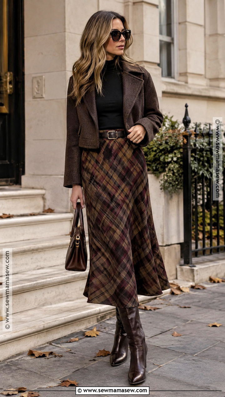 Carrie Bradshaw Plaid Skirt And Fitted Sweater Outfit - 20 carrie bradshaw fall outfits