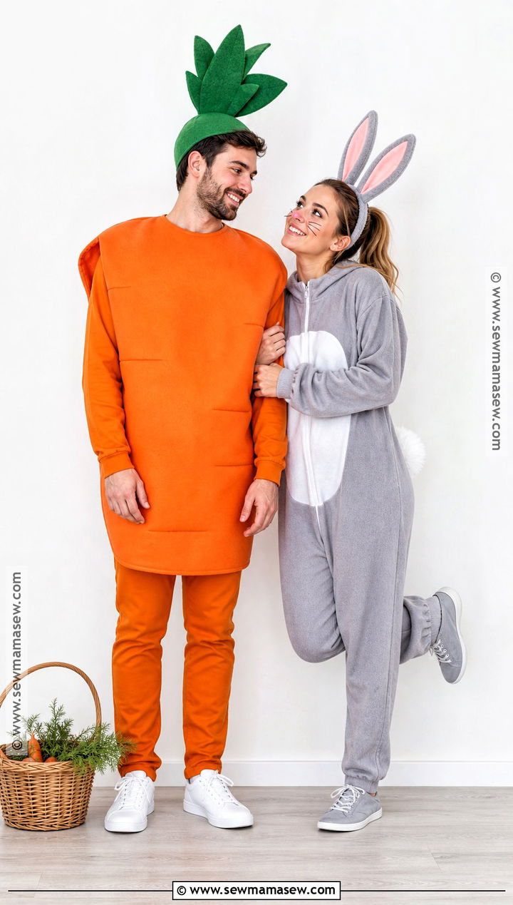 Carrot And Bunny Couple Costume - 45 bunny halloween costume ideas
