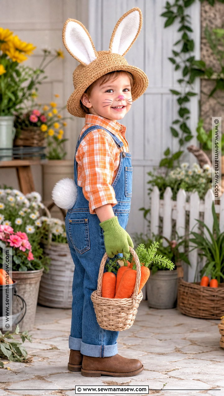 Carrot Farmer Bunny Costume - 30 bunny costume ideas for kids