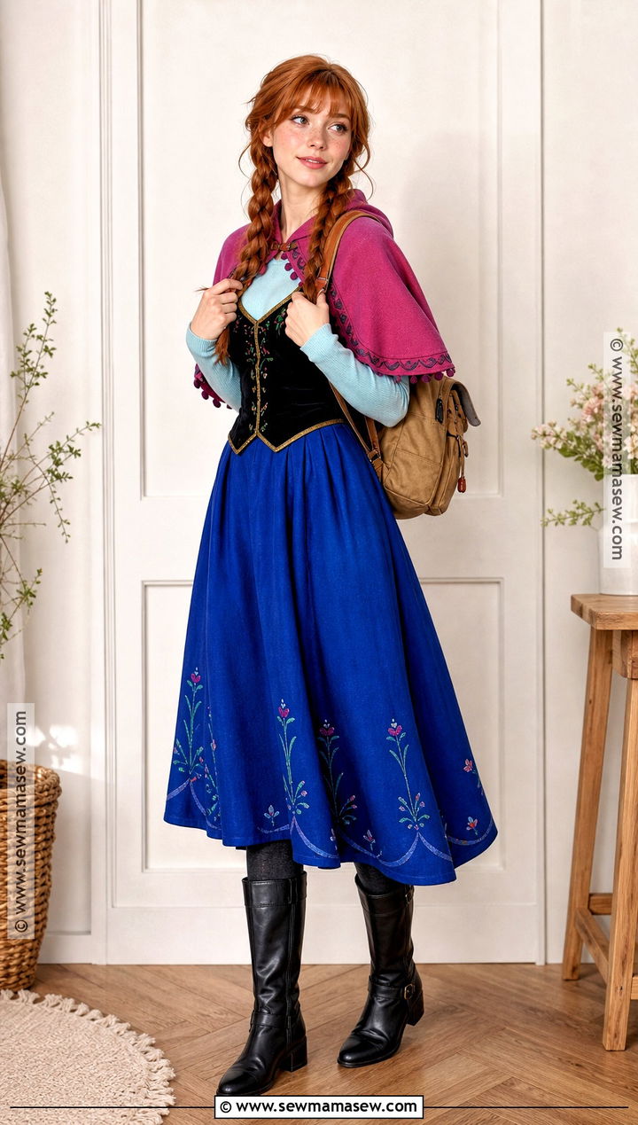 Casual Anna Costume With Sweater And Skirt - 30 anna halloween costume ideas