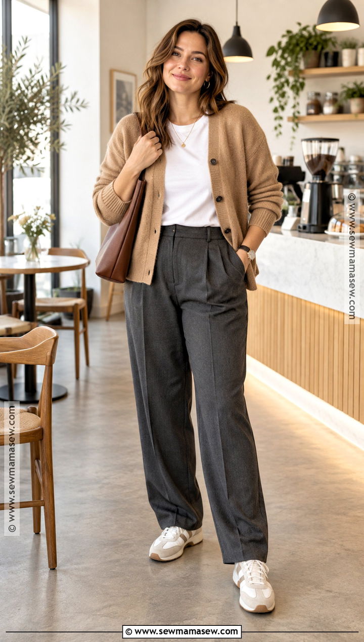 Casual Autumn Cardigan And Relaxed Trousers Outfit - 25 outfit ideas autumn casual