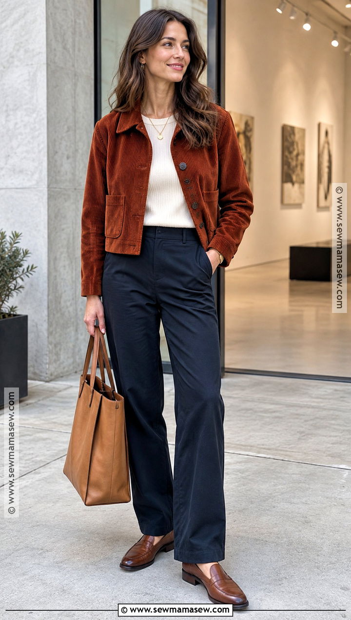 Casual Autumn Corduroy Jacket And Trousers Outfit - 20 autumn fashion casual ideas