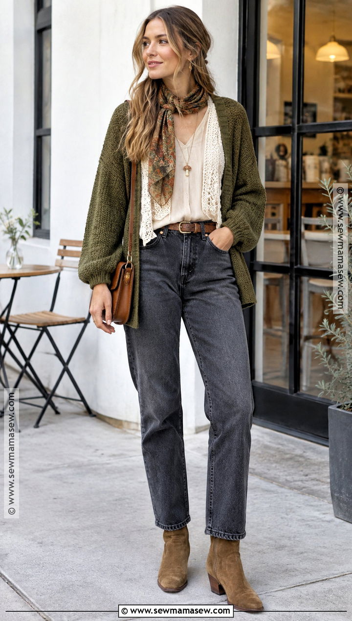 Casual Autumn Fairy Jeans And Crochet Top Outfit - 15 autumn fairy aesthetic outfits