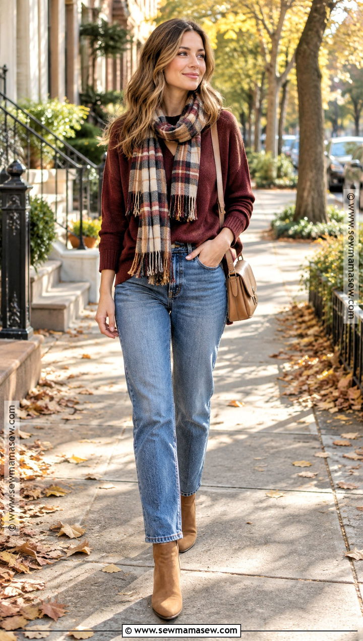 Casual Autumn Jeans And Sweater Outfit - 20 Autumn Aesthetic Fashion Ideas
