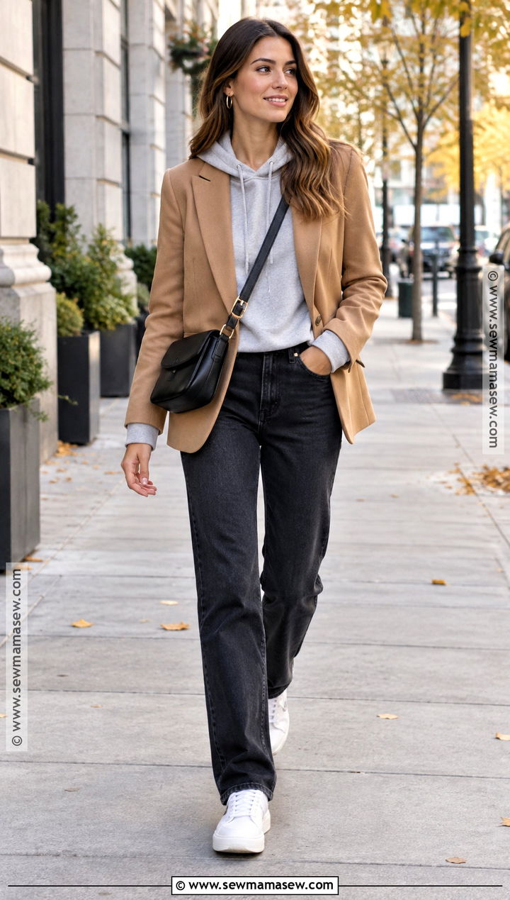 Casual Autumn Outfit With A Hoodie And Blazer - 25 casual autumn outfits