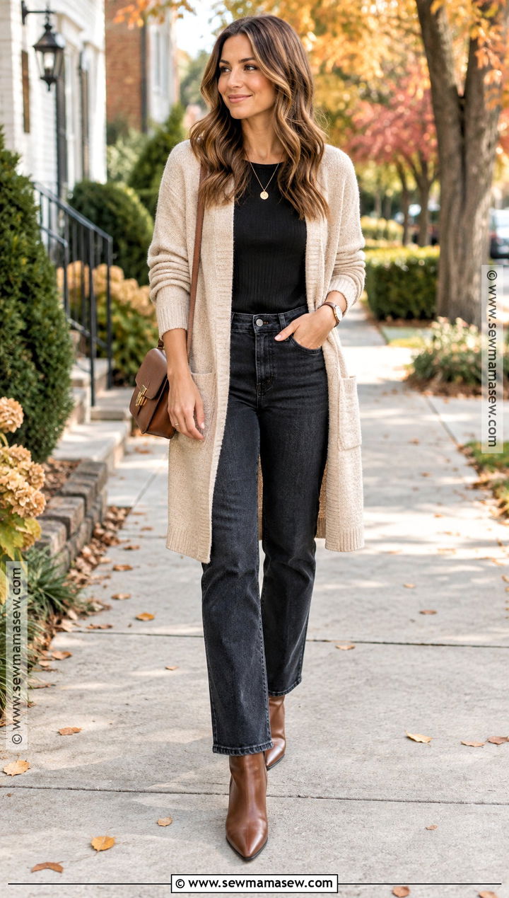 Casual Autumn Outfit With A Long Cardigan - 25 casual autumn outfits
