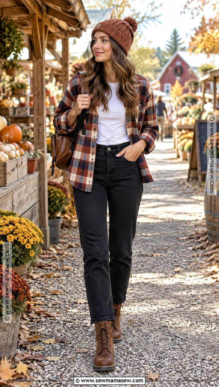 Casual Autumn Outfit With A Plaid Shirt - 25 casual autumn outfits
