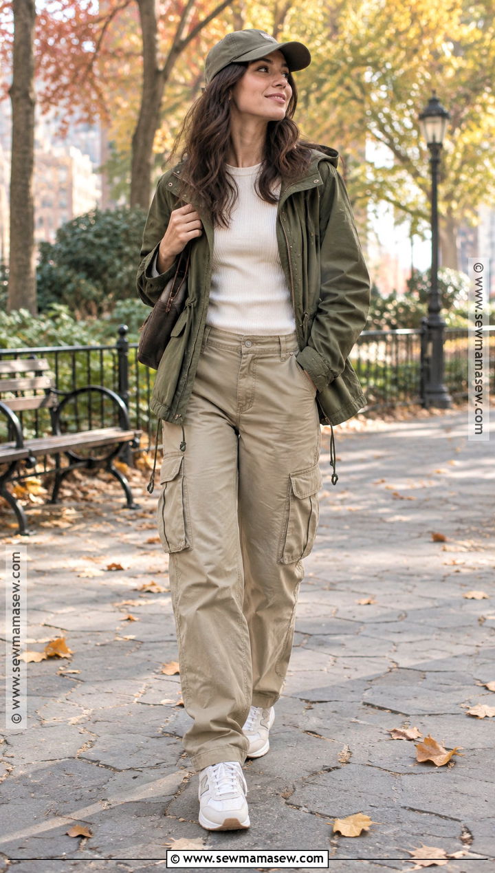 Casual Autumn Utility Jacket And Cargo Pants Outfit - 20 Cute Autumn Outfits Casual