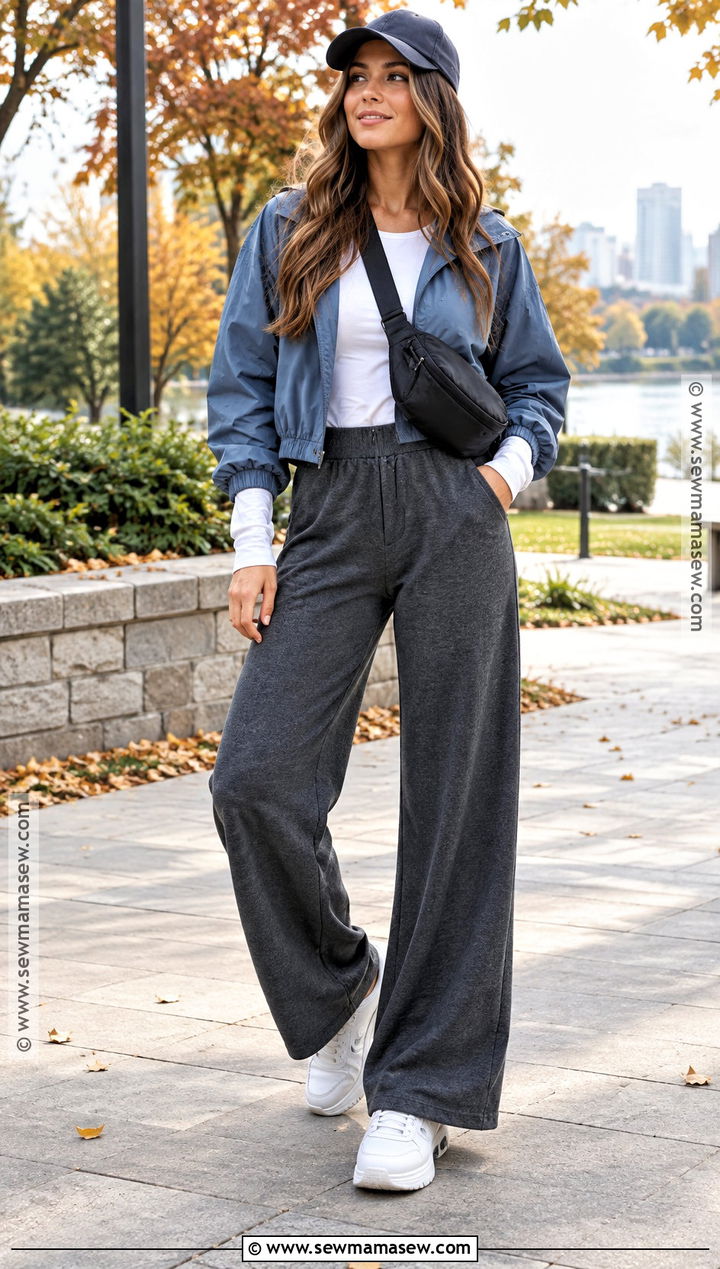 Casual Autumn Windbreaker And Knit Pants Outfit - 20 autumn fashion casual ideas