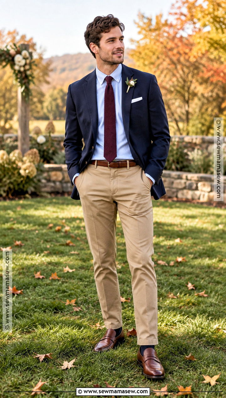 Casual Backyard Fall Groom Attire - 25 fall wedding groom attire ideas