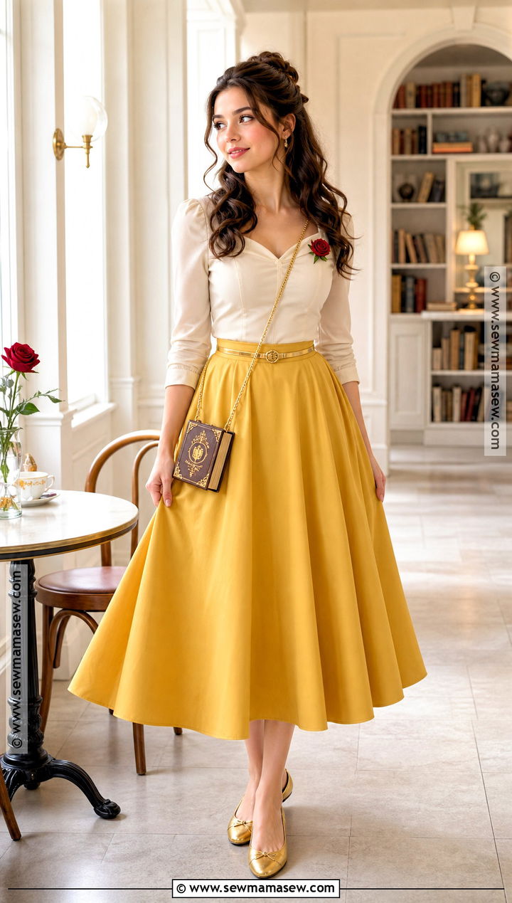Casual Belle Costume With Yellow Skirt - 45 belle halloween costume ideas