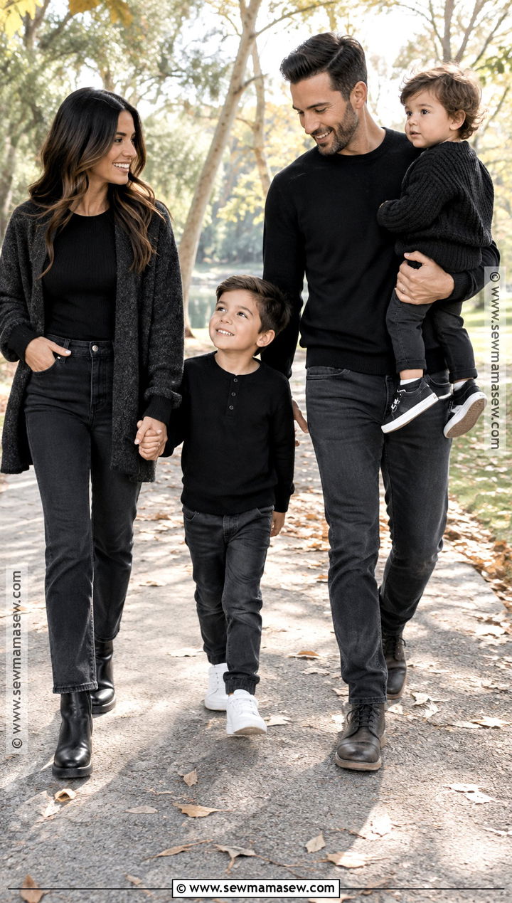 Casual Black Fall Family Photo Outfit - 15 fall family photo black outfits