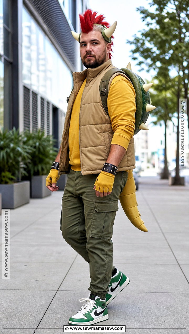 Casual Bowser Cosplay With Cargo Pants - 30 bowser cosplay ideas
