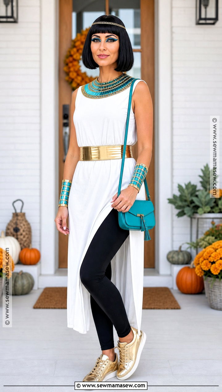 Casual Cleopatra Leggings Outfit - 30 Cleopatra Halloween Outfit Ideas