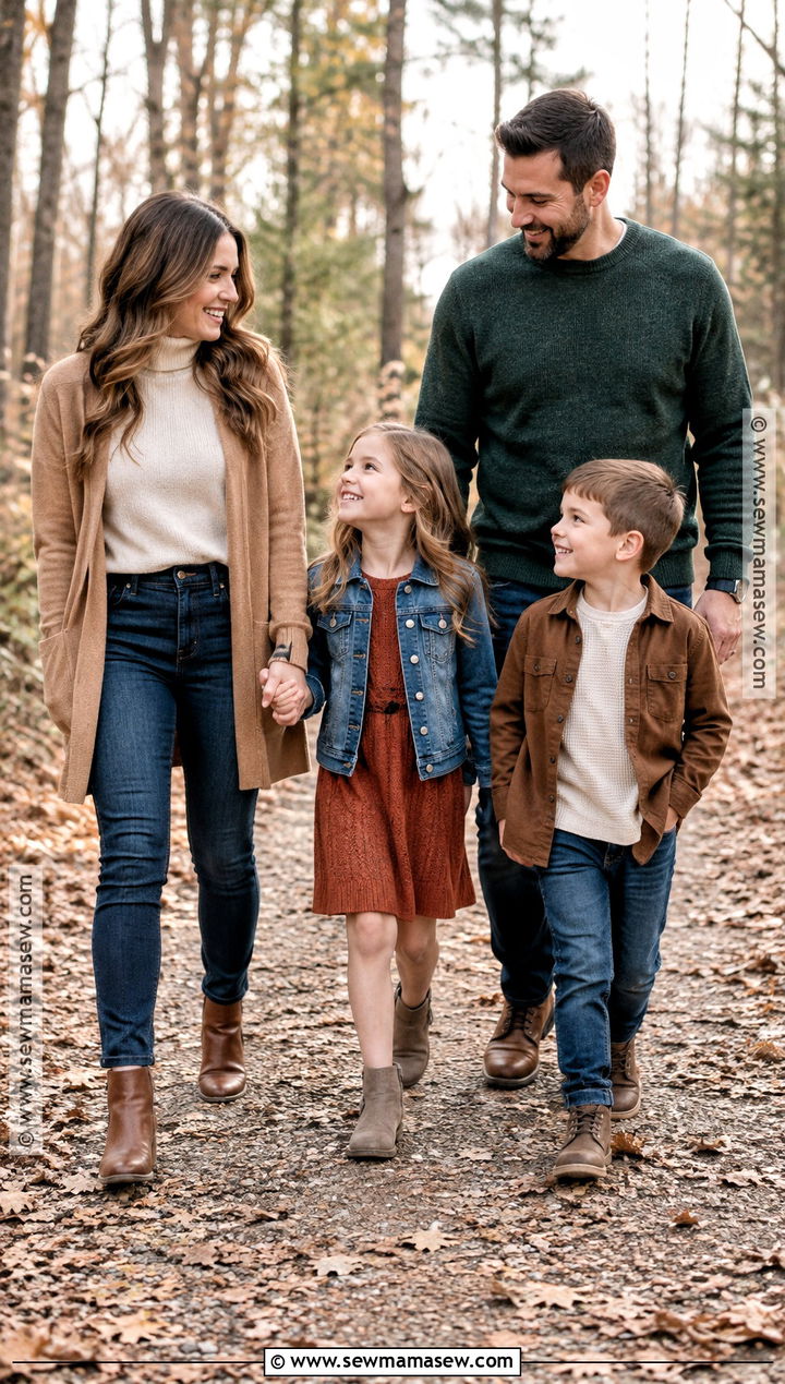 Casual Denim and Knit November Family Photo Outfits - 15 november family photos outfits
