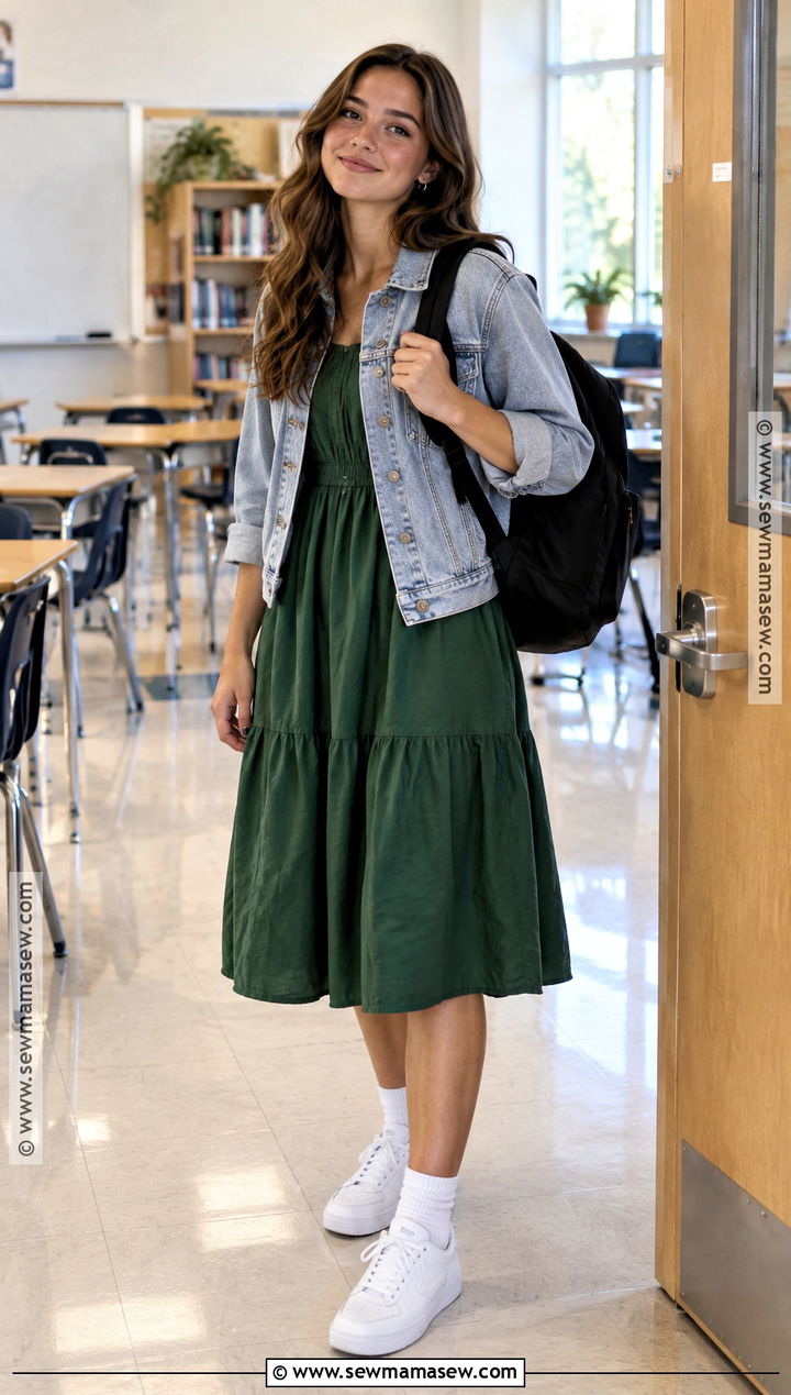 Casual Dress And Sneakers Back To School Outfit - 15 back to school outfit list ideas