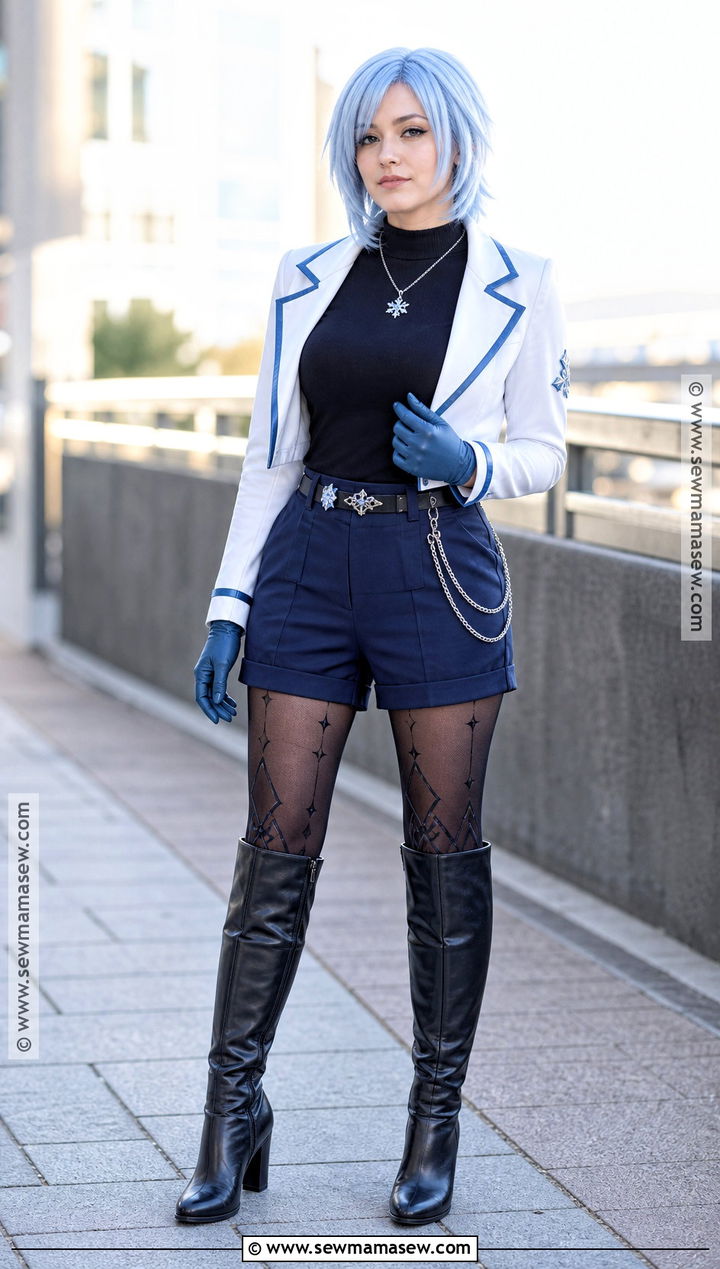 Casual Eula Cosplay With Shorts And Blazer - 30 eula cosplay ideas