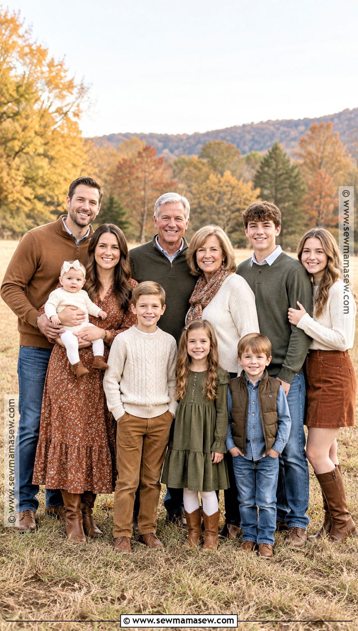 Casual Extended Family Fall Photoshoot Outfit - 25 family fall photoshoot outfits