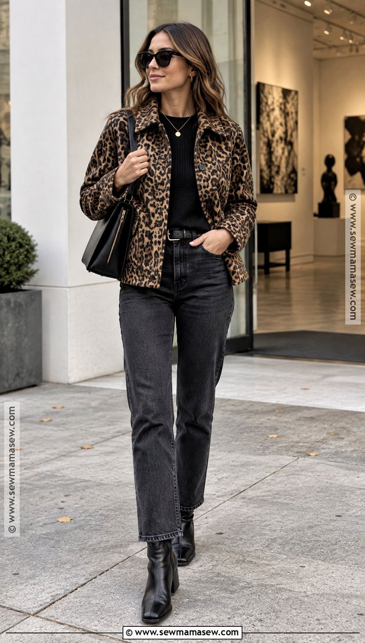 Casual Fall Animal Print Jacket Outfit - 30 casual fall outfits