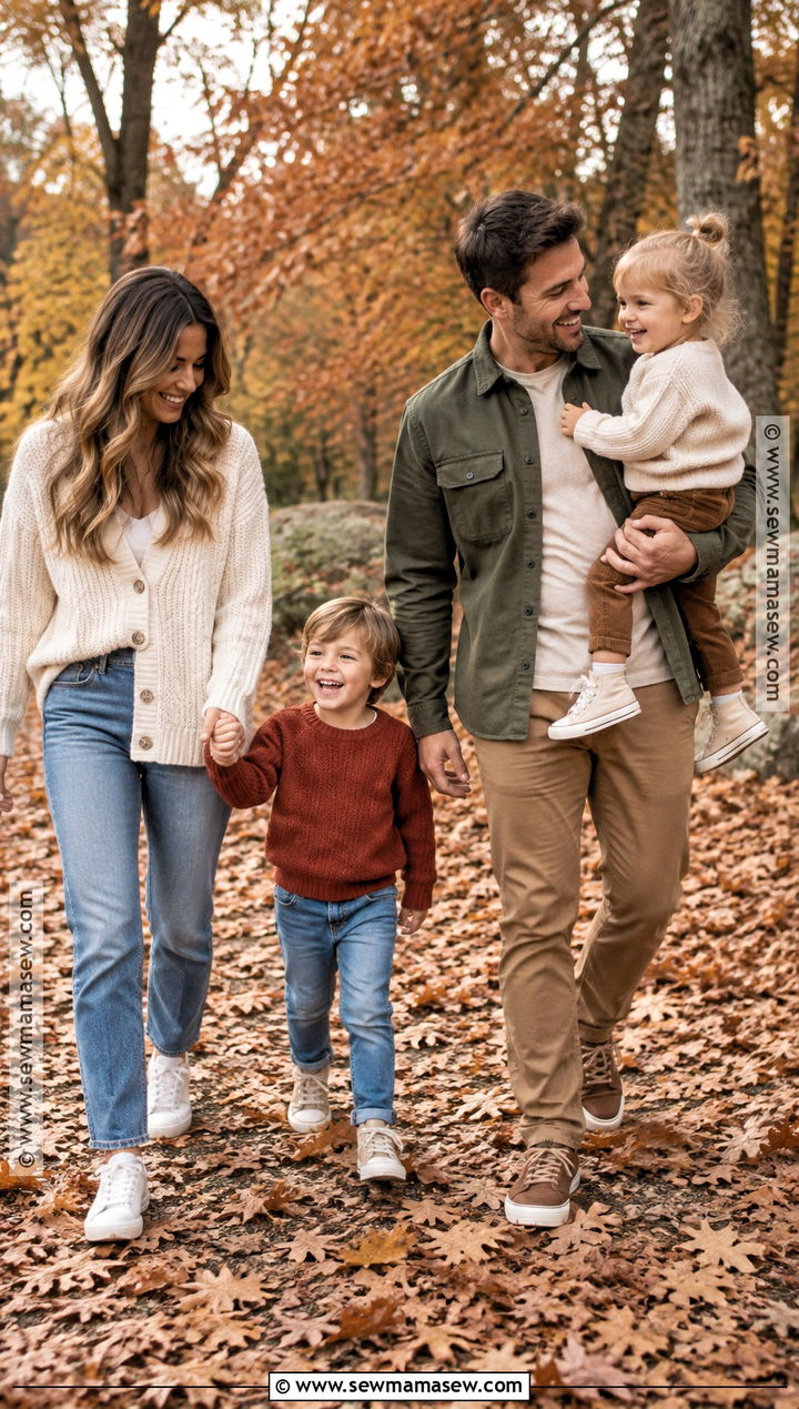 Casual Fall Family Picture Outfit With Sneakers - 25 casual fall family picture outfits