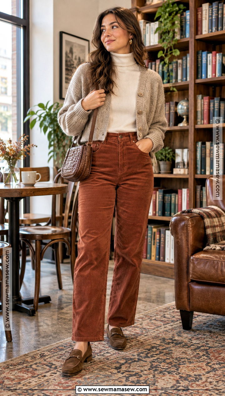 Casual Fall Outfit With Corduroy Pants - 15 Cute Fall Outfit Ideas Casual