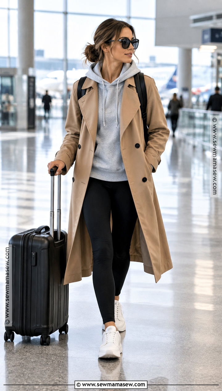 Casual Fall Outfit With Hoodie And Trench Coat - 15 casual capsule wardrobe fall ideas 2026
