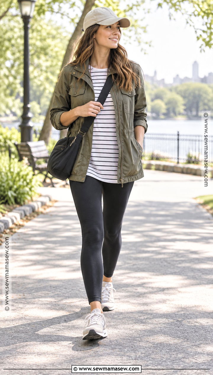 Casual Fall Outfit With Utility Jacket And Leggings - 15 casual capsule wardrobe fall ideas 2026